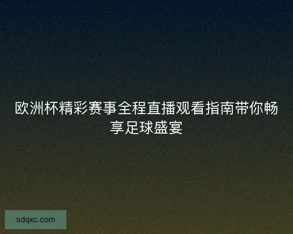 欧洲杯精彩赛事全程直播观看指南带你畅享足球盛宴